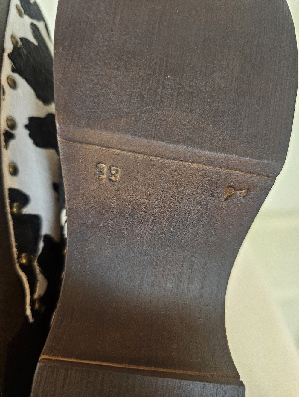 Verderosmarino Cow Print Hair Heeled Clog Mules Western Made In Italy Cowhide - Picture 7 of 9